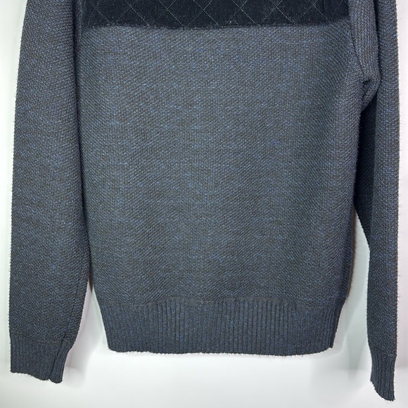 Scott James Fleece Lined 1/4 Zip Gray Sweater Size Medium - Picture 6 of 9